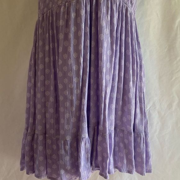 Purple Sleeveless Mini Sundress with Square Neck - Picture 3 of 6